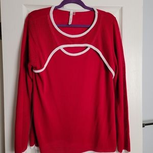 Red Keyhole Sweater